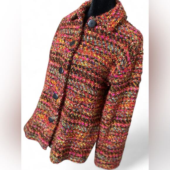 Chicos Vintage Grandpa Cardigan Jacket Eclectic Grandpa Chunky Oversized - Picture 3 of 15